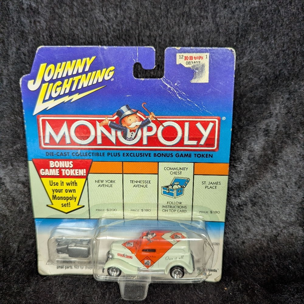 NOS Johnny Lightening Monopoly Car & Game Piece
